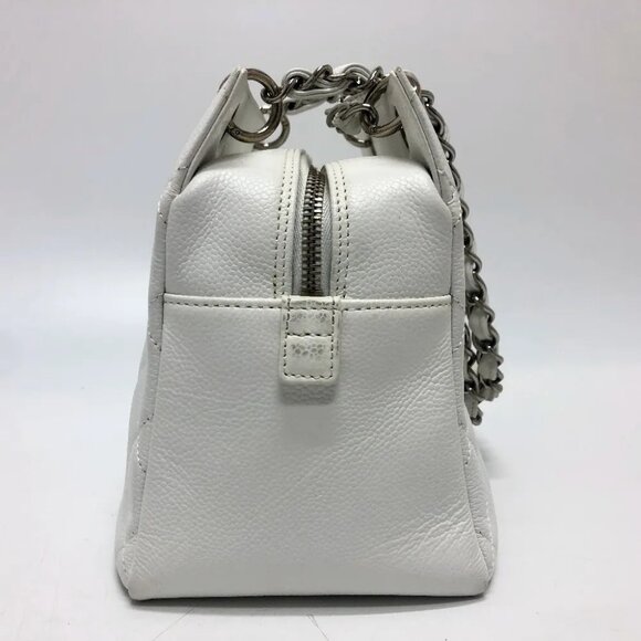 Authentic CHANEL Caviar Petite Timeless Shopper Tote Quilted Shoulder Bag Ivory - Picture 7 of 16